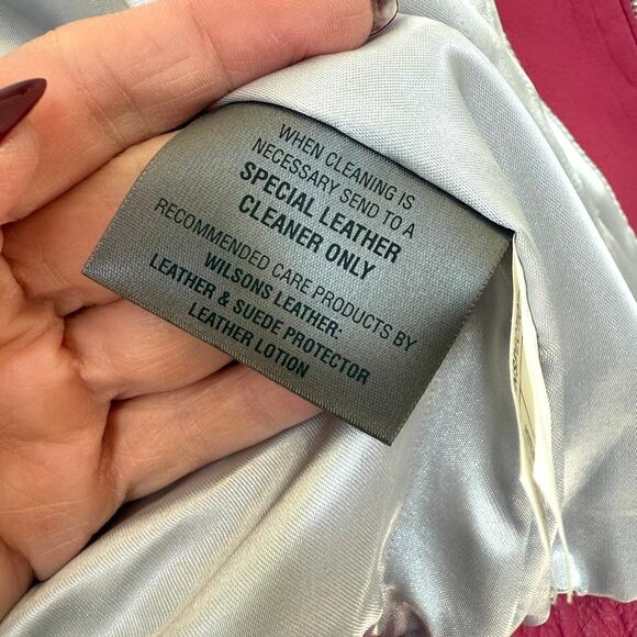 Wilsons Leather Maxima Genuine Leather Jacket Berry Red Moto Style M - Picture 5 of 8